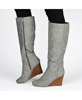 Journee Collection Women's Langly Knee High Wedge Boots