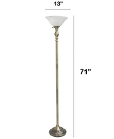 Lalia Home Classic 1 Light Torchiere Floor Lamp with Marbleized Glass Shade