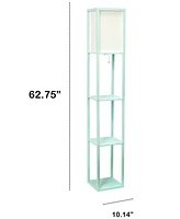 Lalia Home Column Shelf Floor Lamp with Linen Shade