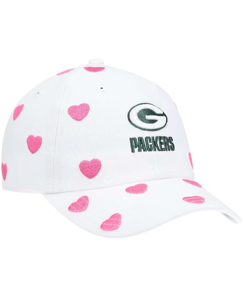 Little Girls White Green Bay Packers Surprise Clean Up Adjustable Hat