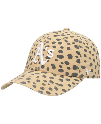 Women's Tan Oakland Athletics Cheetah Clean Up Adjustable Hat