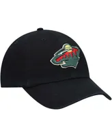 Men's Black Minnesota Wild Team Clean Up Adjustable Hat