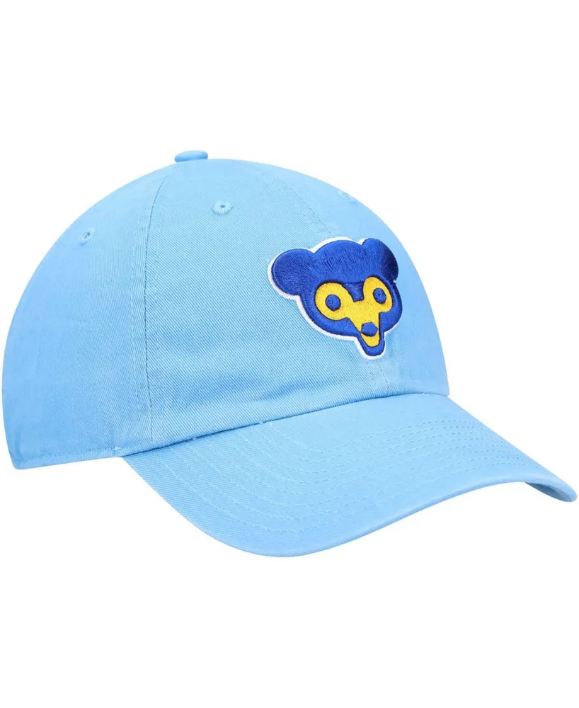 Men's Light Blue Chicago Cubs Logo Cooperstown Collection Clean Up Adjustable Hat