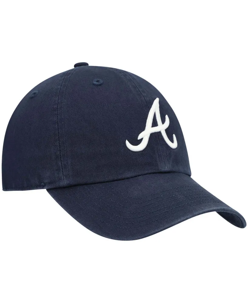 Boys Navy Atlanta Braves Team Logo Clean Up Adjustable Hat