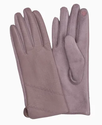 Marcus Adler Women's Vegan Leather Stitched Touchscreen Gloves