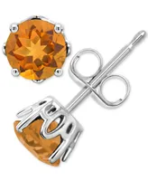 Rhodolite Garnet Stud Earrings (1-1/5 ct. t.w.) Sterling Silver (Also Opal, Citrine, White Topaz, Peridot, Aquamarine, and Amethyst)