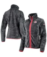 Women's Charcoal Ohio State Buckeyes Fireside Ii Sherpa Full-Zip Jacket