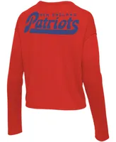 Women's Red New England Patriots Pocket Thermal Long Sleeve T-shirt