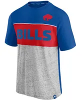 Men's Royal, Heathered Gray Buffalo Bills Throwback Colorblock T-shirt