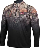 Men's Black Alabama Crimson Tide Mossy Oak Fleet Ii Quarter-Zip Jacket