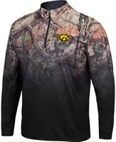 Men's Black Iowa Hawkeyes Mossy Oak Fleet Ii Quarter-Zip Jacket