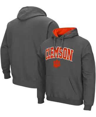 Men's Charcoal Clemson Tigers Arch and Logo 3.0 Pullover Hoodie