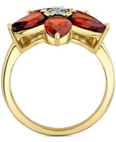 Rhodolite Garnet (4-1/4 ct. t.w.) & Diamond Accent Flower Ring in 10k Gold