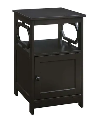 Omega End Table with Storage Cabinet And Shelf