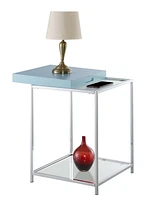 Palm Beach End Table with Shelf And Removable Trays