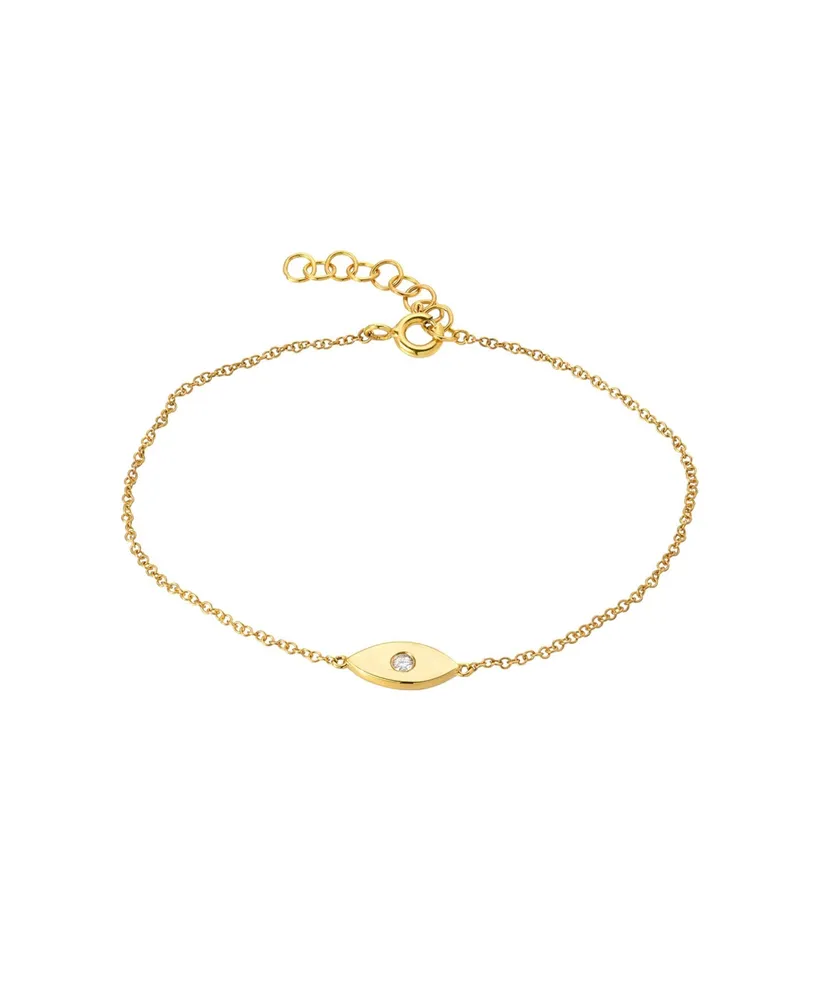 Zoe Lev 14K Gold Diamond Evil Eye Bracelet