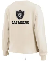 Women's Oatmeal Las Vegas Raiders Long Sleeve Crop Top Shirt