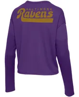 Women's Purple Baltimore Ravens Pocket Thermal Long Sleeve T-shirt