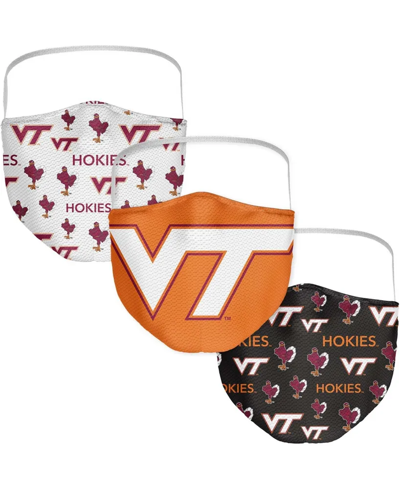 Multi Adult Virginia Tech Hokies All Over Logo Face Covering 3-Pack