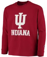 Big Boys and Girls Crimson Indiana Hoosiers Lockup Long Sleeve T-shirt