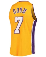 Men's Lamar Odom Gold-Tone Los Angeles Lakers Hardwood Classics Swingman Jersey