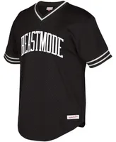 Men's Black Beast Mode Collegiate Logo V-Neck Jersey T-shirt