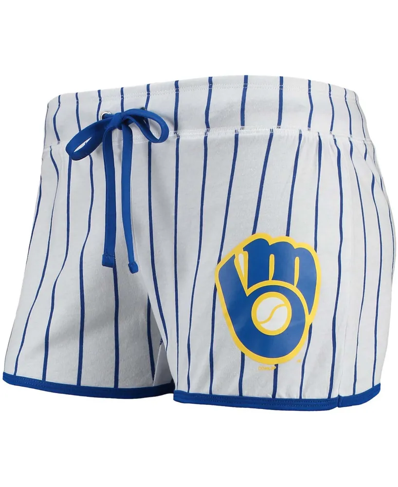 Women's White and Royal Milwaukee Brewers Vigor Sleep Shorts