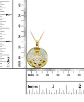 Enamel Landing Dove 18" Pendant Necklace in 14k Gold