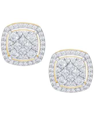 Cubic Zirconia Cushion Earrings Fine Gold Plate or Silver