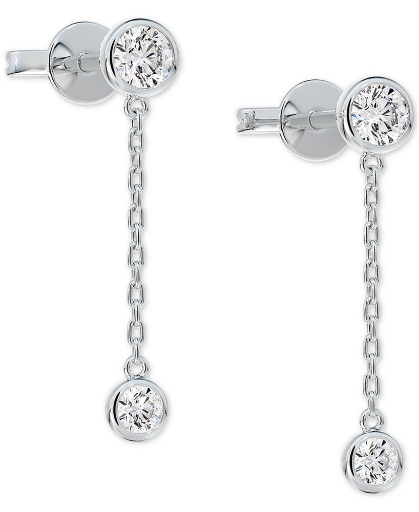 Portfolio by De Beers Forevermark Diamond Bezel Chain Drop Earrings (5/8 ct. t.w.) in 14k White Gold