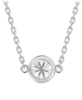 Portfolio by De Beers Forevermark Diamond Bezel Pendant Necklace (1/3 ct. t.w.) in 14k White Gold, 16" + 2" extender