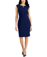 Kasper Petite Notched-Neck Sheath Dress