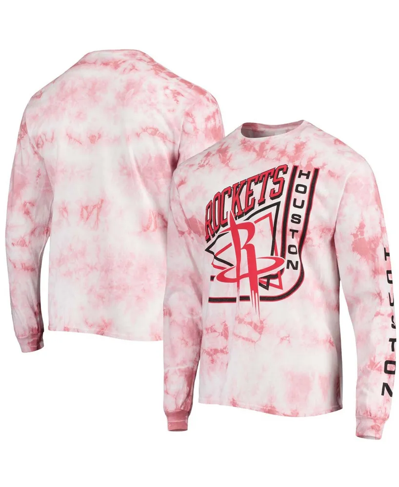 Men's Red Houston Rockets Throwback Tie-Dye Long Sleeve T-shirt