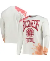 Men's Cream Tampa Bay Buccaneers Tie-Dye Long Sleeve T-shirt