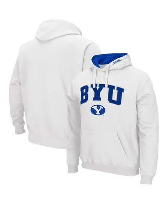Men's White Byu Cougars Arch Logo 3.0 Pullover Hoodie
