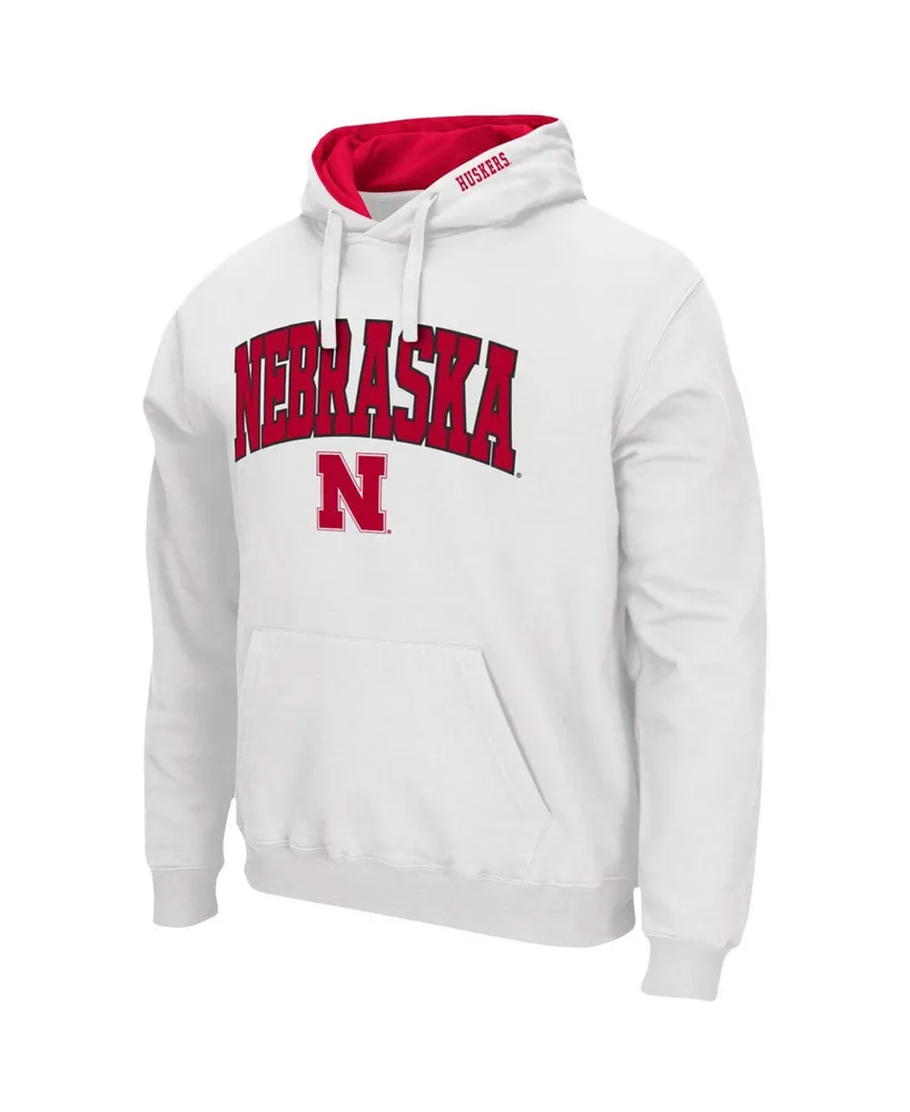 Men's White Nebraska Huskers Arch Logo 3.0 Pullover Hoodie