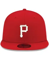 Men's Red Pittsburgh Pirates Logo White 59FIFTY Fitted Hat