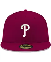 Men's Cardinal Philadelphia Phillies Logo White 59FIFTY Fitted Hat