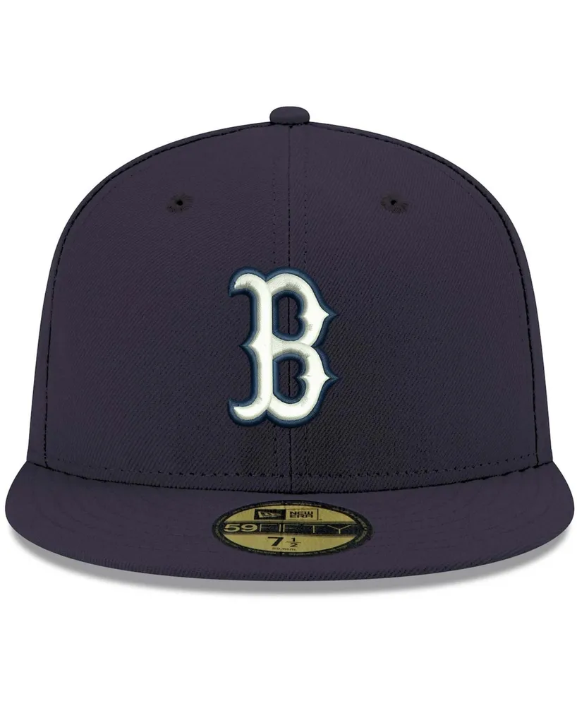 Men's Navy Boston Red Sox Logo White 59FIFTY Fitted Hat