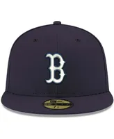 Men's Navy Boston Red Sox Logo White 59FIFTY Fitted Hat