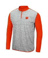 Men's Heathered Gray, Orange Clemson Tigers Prospect Quarter-Zip Jacket
