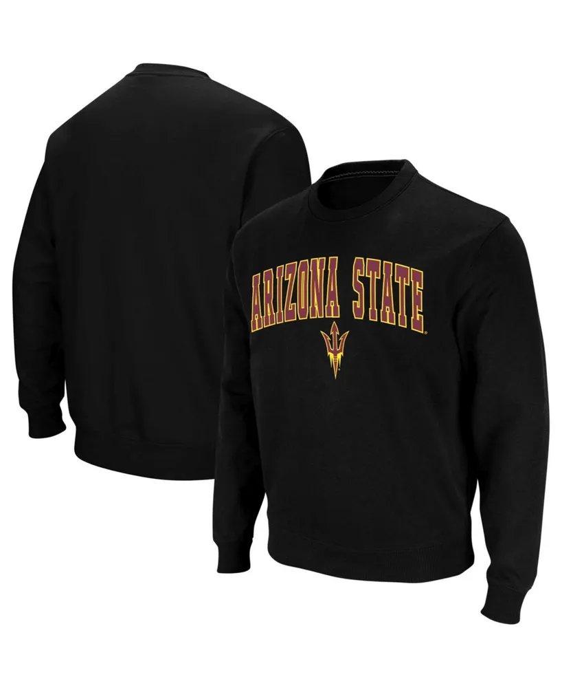 Men's Black Arizona State Sun Devils Arch Logo Crew Neck Sweatshirt