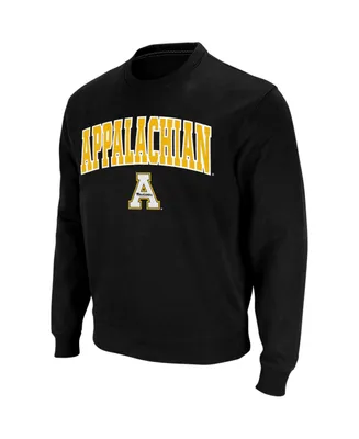 Men's Black Appalachian State Mountaineers Arch Logo Crew Neck Sweatshirt