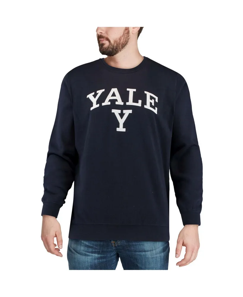 Men's Navy Yale Bulldogs Arch Logo Crew Neck Sweatshirt