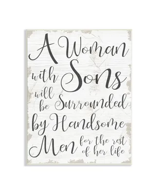 Stupell Industries Handsome Sons Home Family Inspirational Word Textured Design Wall Plaque Art, 10" x 15" - Multi
