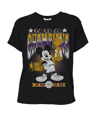 Women's Black Los Angeles Lakers 2020 Nba Finals Champions Mickey Trophy T-Shirt