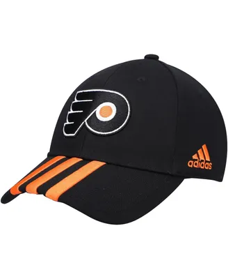Men's Black Philadelphia Flyers Locker Room Three Stripe Adjustable Hat