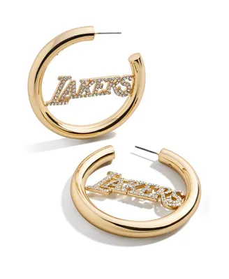 Women's Gold Los Angeles Lakers Logo Hoop Earrings - Gold