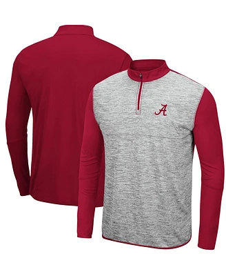 Men's Heathered Gray, Crimson Alabama Tide Prospect Quarter-Zip Jacket