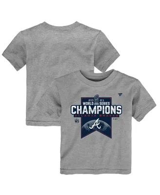 Toddler Boys and Girls Heathered Gray Atlanta Braves 2021 World Series Champions Locker Room T-shirt